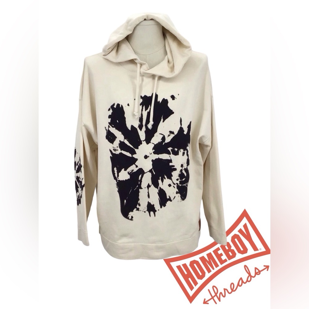 Sandro Cream and Black Sweater with Abstract Design size M
